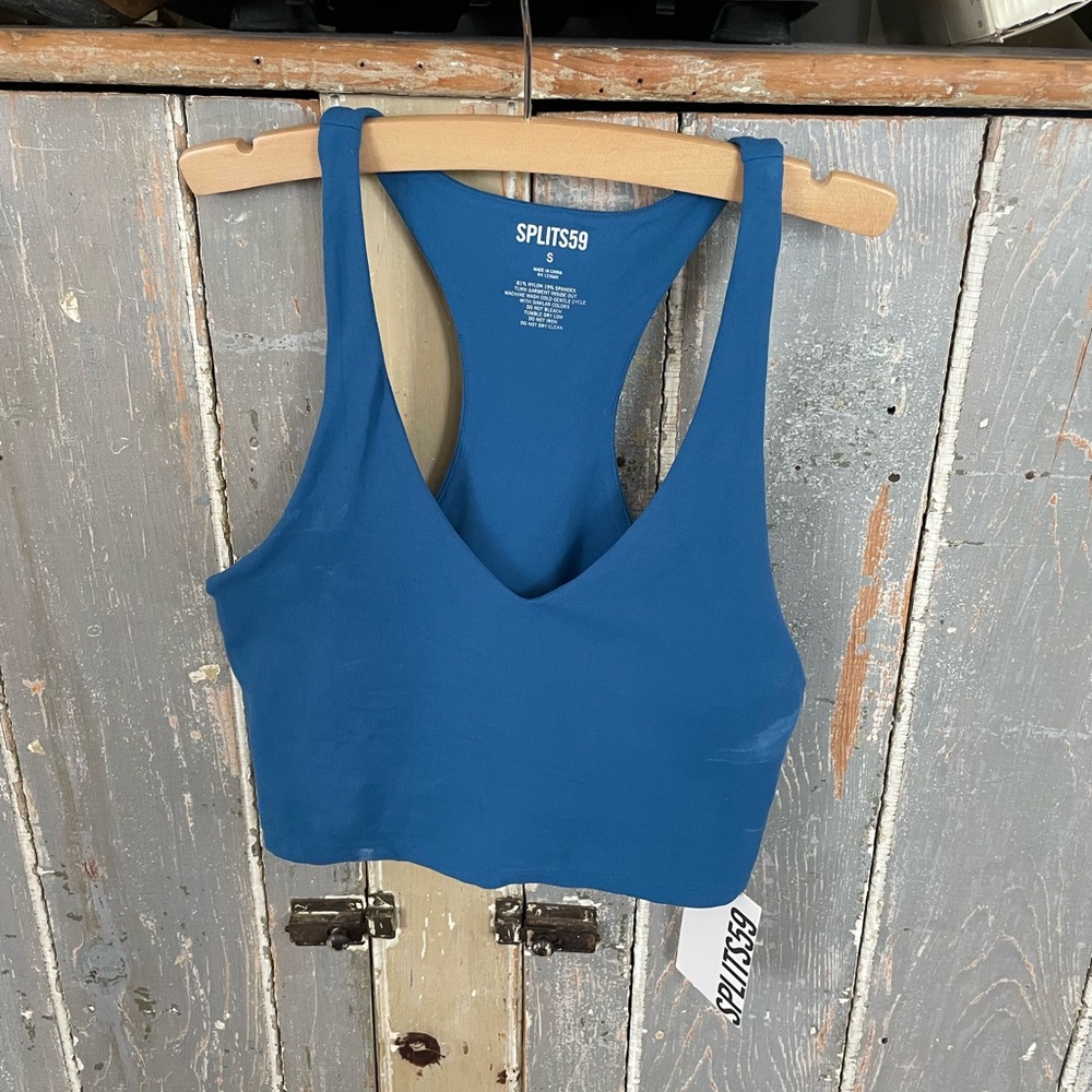 SPLITS59 Deep Teal Racerback Sports Bra
